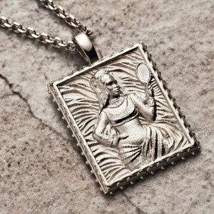 Sterling Silver Mini Oshun Tablet Necklace